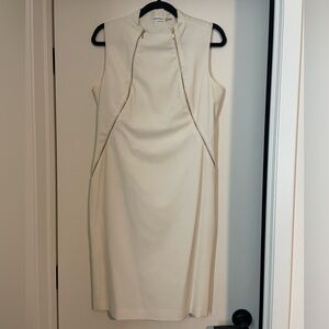 Calvin Klein Cream Halter Sheath Dress